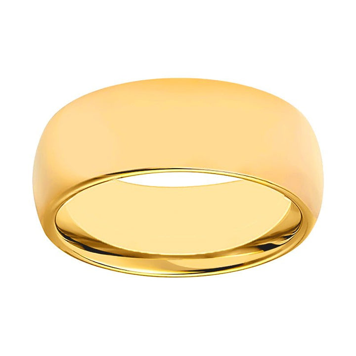 VIGILANT | Tungsten Ring Yellow Gold Domed - Rings - Aydins Jewelry - 3