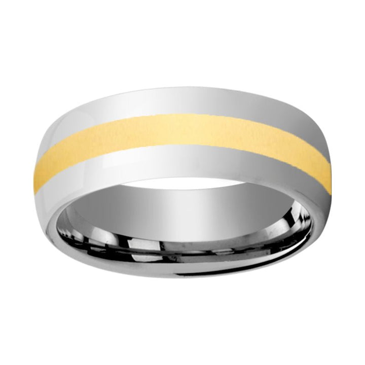 VISIONARY | Tungsten Ring Yellow Gold Shiny Center - Rings - Aydins Jewelry - 3