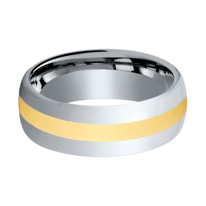 VISIONARY | Tungsten Ring Yellow Gold Shiny Center - Rings - Aydins Jewelry - 2