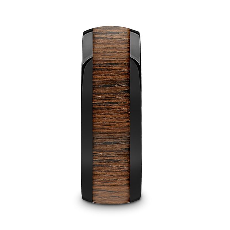 WALLACE Black Ceramic men's wedding band, image 2
