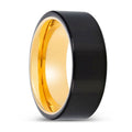 WARCESTER | Gold Ring, Black Tungsten Ring, Shiny, Flat - Rings - Aydins Jewelry - 1