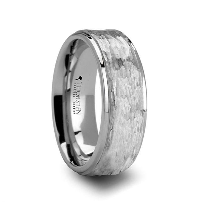 WINSTON | White Tungsten Ring Polished Step Edges - Rings - Aydins Jewelry - 4