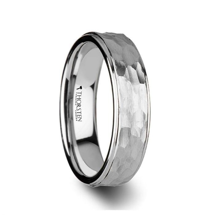 WINSTON | White Tungsten Ring Polished Step Edges - Rings - Aydins Jewelry - 1