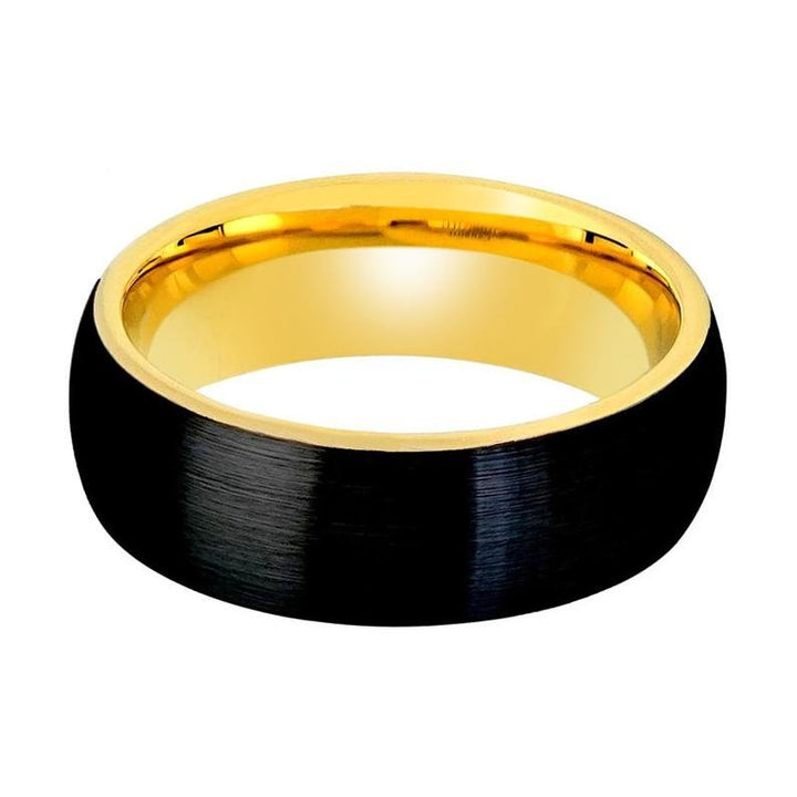 Yellow Gold and Brushed Black Tungsten Ring - Rings - Aydins Jewelry - 2