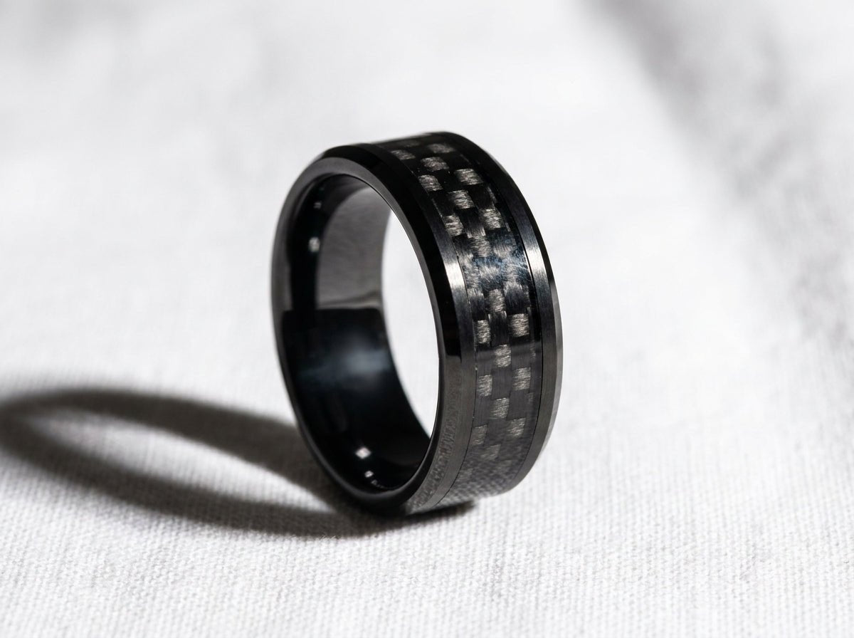 Carbon fiber wedding band