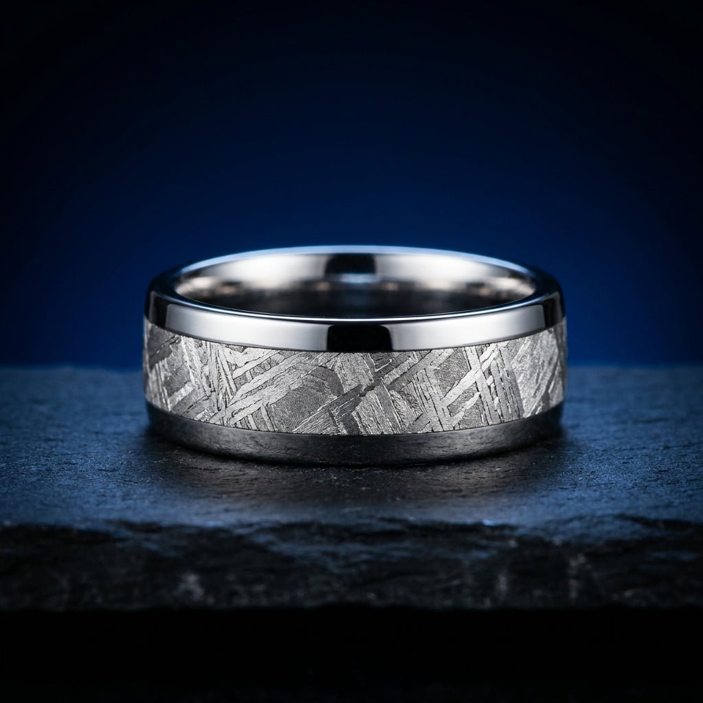 Meteorite wedding band